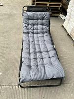 Lit de camping portable d'extérieur en métal avec tissu Oxford et maille respirante, inclinable, pliable, léger, mobile, moderne, pour chambre à coucher ou au sol