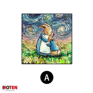 Dipinto a mano cartone animato coniglio pittura a olio <span class=keywords><strong>camera</strong></span> dei bambini pittura decorativa animale carino - Product Image 2