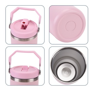 Botella de Bebidas Calientes Portátil de Acero Inoxidable al Vacío de 30 Oz <span class=keywords><strong>con</strong></span> Logotipo Personalizado, Tapa Abatible <span class=keywords><strong>con</strong></span> Asa y Pajita para Fiestas y Uso en la Oficina - Product Image 6