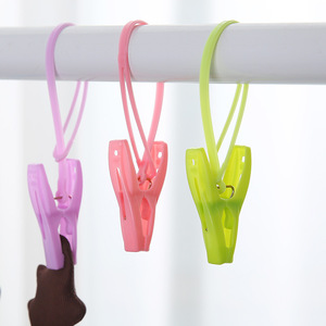Plastic Clothes <b>Clips</b> Thickened Durable Windproof Non Slip <b>Hooks</b> For Balcony Drying Rack Single Bar Design - Product Image 2