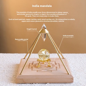 Ornements pyramidaux en cristal naturel Vogel Décorations d'amplificateur de purification d'énergie en pierre sculptée pour voiture, maison, bureau, noël - Product Image 2