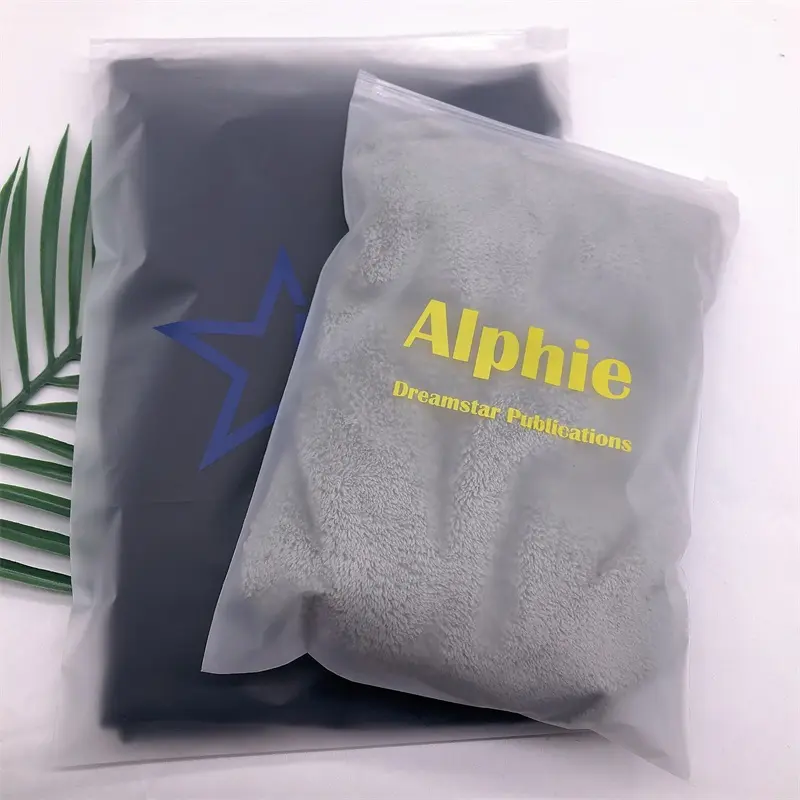 Matte/frosted Biodegradable Plastic Packaging Zipper Bags,T Shirt Swimwear Zip Lock Clothing Bags With Logo