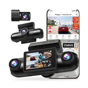 REDTIGER Caméra embarquée 4 canaux 360° VP40 Double STARVIS 2 WiFi6 Vision nocturne 4 objectifs réglables GPS Boîte noire de voiture Sans carte SD - Product Image 1