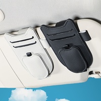 Organisateur de pare-soleil de voiture, porte-lunettes, cartes, stylos, en cuir PU, 3 compartiments, fermeture éclair durable, gain de place, design élégant, indispensable