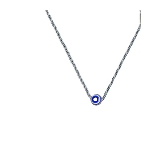 Collana occhio turco in acciaio Color argento con catena a maglie alla moda placcata in oro con zircone di perle diamantate per regalo o festa - Product Image 1