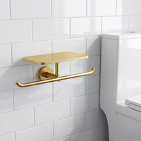 Ensemble d'accessoires de salle de bain contemporains en laiton brossé doré, suite d'articles sanitaires modernes pour projets hôteliers