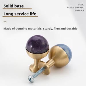 Style nordique pierre naturelle laiton monotrou poignée de porte pour cuisine maison <span class=keywords><strong>armoire</strong></span> <span class=keywords><strong>à</strong></span> vin chambre salon Villa petite chaussure - Product Image 4