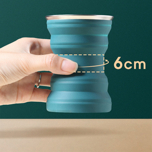 Tasse à thé pliable en silicone, bouteille d'eau réutilisable, tasse à café, tasse de voyage télescopique, tasse de sport, tasse écologique pour le camping - Product Image 2