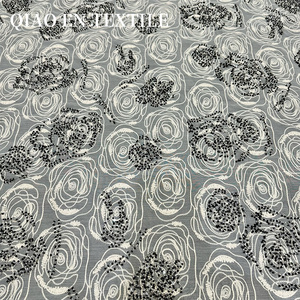 Robe d'été <span class=keywords><strong>en</strong></span> <span class=keywords><strong>mousseline</strong></span> de soie Tencel avec breloque à l'encre Broderie de roses Tissu de broderie de perles tridimensionnelles Style flammé pour filles - Product Image 4