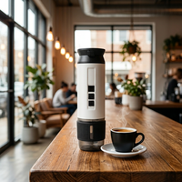 Machine à expresso portable d'extérieur en plastique, alimentée par batterie USB, entièrement automatique, pour le camping, la randonnée, la pêche, les voyages en voiture, la préparation du café