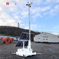 Caméra de sécurité solaire portable BIGLUX avec tour de vidéosurveillance SKID pour la surveillance des chantiers miniers