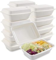 Gratis Monsters Composteerbaar Voedsel Te Gaan Containers Wegwerp Suikerriet Bagasse Pulp Afhaalmaaltijden Lunch Box