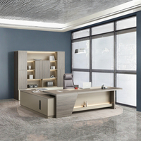 Bureau de direction en forme de L BTMED, mobilier de bureau, design moderne en panneaux de bois, usage commercial, fabricant chinois de luxe