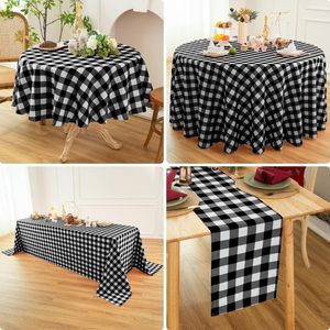 Venta al por mayor de Mantel a cuadros de Búfalo en stock Rojo Negro rectángulo lavable para interior exterior para Cocina Barbacoa y fiestas para hoteles - Product Image 4