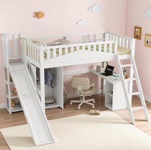 <span class=keywords><strong>Lit</strong></span> superposé multifonctionnel durable en bois massif Meubles de salle de jeux Cabine pour enfants <span class=keywords><strong>Lit</strong></span> avec table et armoire, escalier avec <span class=keywords><strong>bureau</strong></span> - Product Image 2