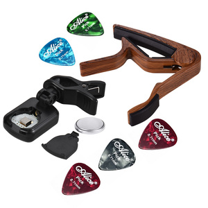 Afinador Cromático LCD con Clip, Capo de Madera de Palisandro, 5 Púas de Celuloide para Guitarra Acústica y Eléctrica - Product Image 6