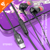 SOMIC TONE D23C Earbud Sport Tipe-C Berkabel Headphone Suara Stereo HiFi Tahan Air IPX-4 Codec AAC Kompatibel iPhone 15/16