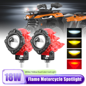 Feux de brouillard LED blancs jaunes pour voiture et moto 12V 24V avec yeux de démon 3500K 4500K 6500K Pièces d'éclairage moto - Product Image 4