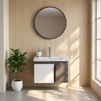 Ensemble de meubles de salle de bain modernes en acier inoxydable à fixer au mur pour hôtel et appartement