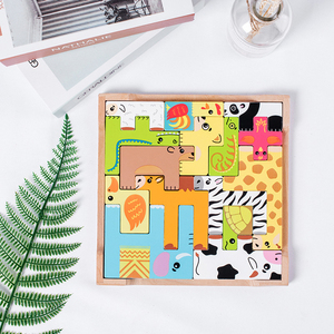 Giocattoli per Bambini, Blocchi di Costruzione <span class=keywords><strong>in</strong></span> <span class=keywords><strong>Legno</strong></span> a Forma di Animali della Foresta, <span class=keywords><strong>Giochi</strong></span> Educativi Creativi per l'Assemblaggio - Product Image 2