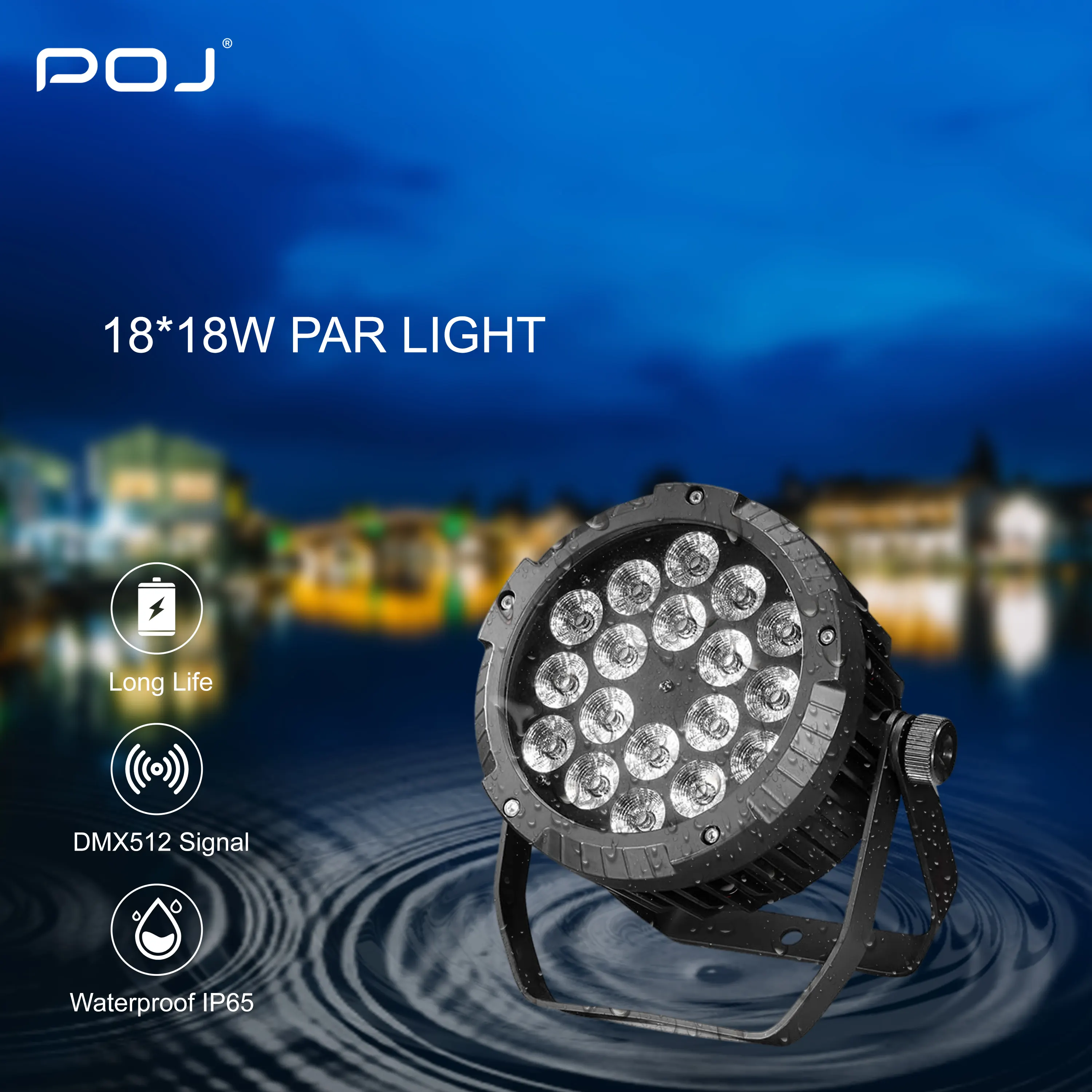 OJ-P1818F уличный Водонепроницаемый светодиодный светильник 18*18 Вт, 6 в 1