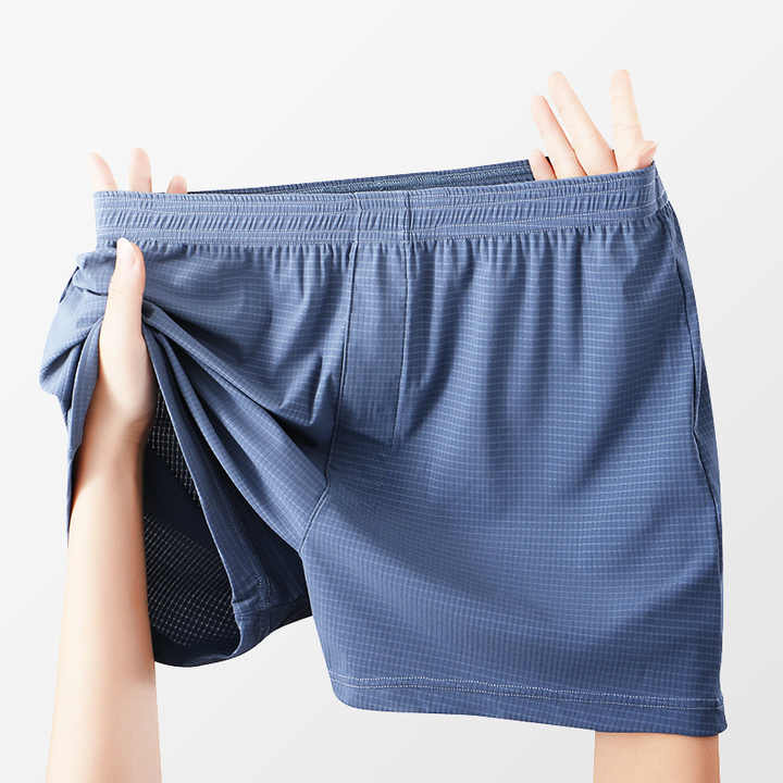 Men's Mid-Rise Breathable Boxer Shorts Comfortable Home Casual Sports Underwear Sexy Ice Silk Loose Arrow Convenient Breathable