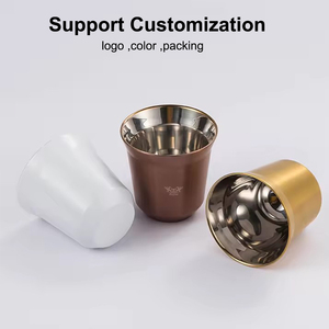 Bicchieri da Vino in Acciaio Inox Personalizzati all'Ingrosso 80ml/160ml/240ml, Tazze Isolate <span class=keywords><strong>a</strong></span> <span class=keywords><strong>Doppia</strong></span> <span class=keywords><strong>Parete</strong></span> Anti-Scottatura per <span class=keywords><strong>Espresso</strong></span> e Caffè - Product Image 2