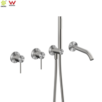 Système de douche encastré à deux fonctions en acier inoxydable 316L pour salle de bain, robinets de baignoire et de douche