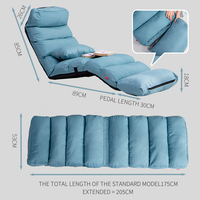 Fauteuil Pliant Relaxant, Chaise Longue de Sol Réglable 5 Positions, Sans Assemblage, Légère, pour Intérieur, Salon
