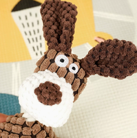 Jouet à mâcher couineur en peluche pour animaux de compagnie, en corde de coton et polaire de maïs, durable, pour la dentition, avec son d'âne, pour chien