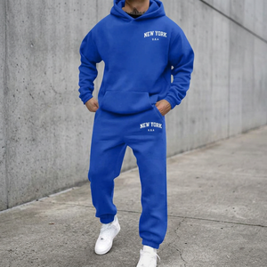 Ensemble de survêtement décontracté pour femme en maille respirante 100 % polyester, 2 pièces, avec sweat à capuche et pantalon de jogging, imprimé délavé à l'acide, collection Birlag - Product Image 3