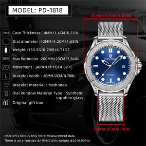 Nuevo PAGANI DESIGN <span class=keywords><strong>1818</strong></span> Reloj Automático de Lujo para Hombre, Reloj de Pulsera Mecánico con Cristal de Zafiro AR y Manecillas Luminosas - Product Image 2