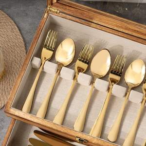 Boîte à couverts personnalisée en bois à 2 niveaux avec couvercle en verre, boîte de rangement pour couverts fins - Product Image 2