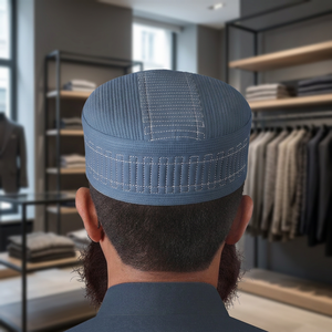 Gorro Musulmán Sabeeh Kufi con Logotipo Personalizado, Gorro de Oración, Poliéster y Algodón, Bordado a Mano, Ajustable, Transpirable, Venta al por Mayor, Islámico para Hombre - Product Image 3