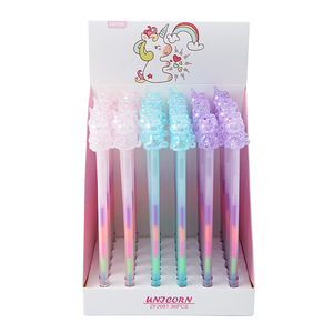 Penne Gel Creative con Testa di Cristallo Laser Colorata a Forma di <span class=keywords><strong>Unicorno</strong></span>, Penne Gel per Studenti e Ufficio - Product Image 6