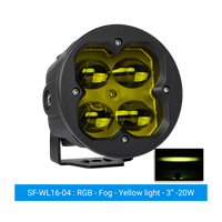 Lumière LED RGB 14W à changement de couleur, ronde de 3 pouces, éclairage extérieur automobile, multicolore, IP67, 9-36V DC, camion, SUV, 4x4, tout-terrain