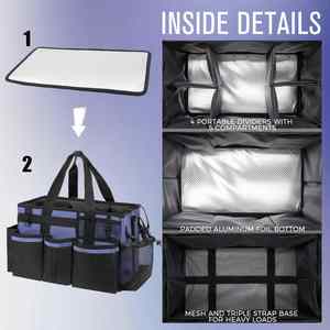 CeruleanBlue Wearable <b>Cleaning</b> <b>Caddy</b> Bag <b>with</b> 4 Foldable Dividers <b>Cleaning</b> Organizer <b>with</b> Shoulder Strap and Side <b>Handles</b> - Product Image 4
