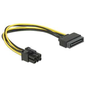 Câble d'alimentation - câble SATA femelle vers PCI-e 6 broches, longueur de 20 cm, idéal pour connecter des cartes graphiques. - Product Image 1
