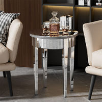 Table d'appoint miroir brillante Table d'appoint pour canapé Table de chevet Meuble d'angle pour couloir