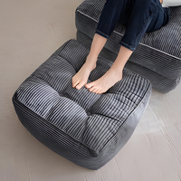Poufs en velours côtelé d'usine avec remplissage en mousse Pouf à fourrure et moelleux Tabouret Pouf de rangement Poufs de sol Repose-pieds pour salon