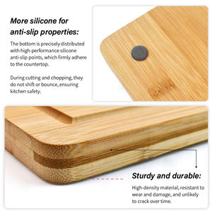 Tablas de Cortar de Bambú Natural WDF al por Mayor, Tablas de Picar con Afilador de Cuchillos y Ranura para Jugos - Product Image 5