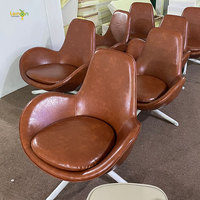Chaises inclinables en forme d'oeuf Fauteuil de canapé simple à lèvre pivotante en cuir PU avec accoudoir