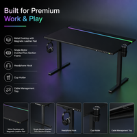 Bureau d'ordinateur moderne télescopique électrique à 3 niveaux AOR avec mémoire, design ergonomique, idéal pour le gaming