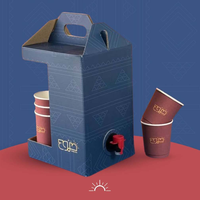 Contenant écologique en carton pour boissons de restaurant, 96 oz (1L), avec support pour gobelet, pour café, thé, lait, à emporter, avec robinet