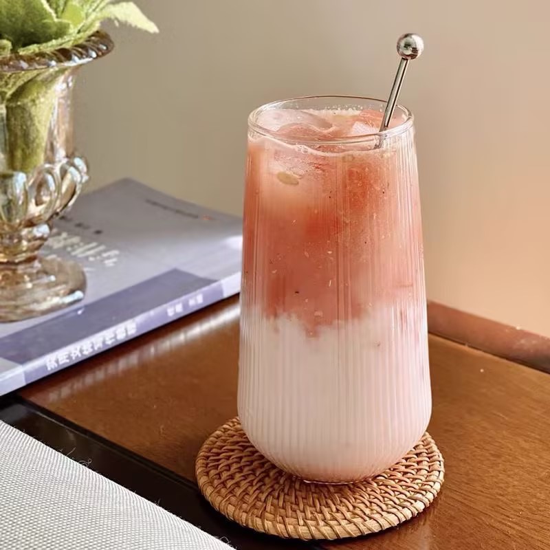 High borosilicate glass 500ml juice cup 16oz design glass cup