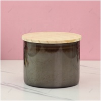 Vente en gros classique 14oz conteneur de bougie parfumée de grande capacité avec couvercle pot de bougie en verre transparent à haute teneur en borosilicate pour décembre