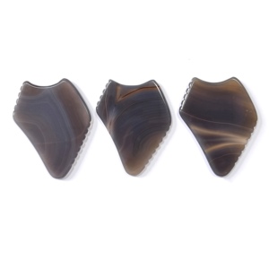 Natural Agate Gua Sha Scraping Massage Tool, Irregular Shape Facial & Body Gua Sha Board with Ridges - Product Image 2