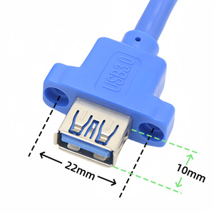 สายต่อขยาย USB 3.0 ชาย-หญิง สายทองแดงสีน้ำเงิน ฉีดขึ้นรูป สำหรับขยายแผงด้านหน้าเคสคอมพิวเตอร์ - Product Image 2