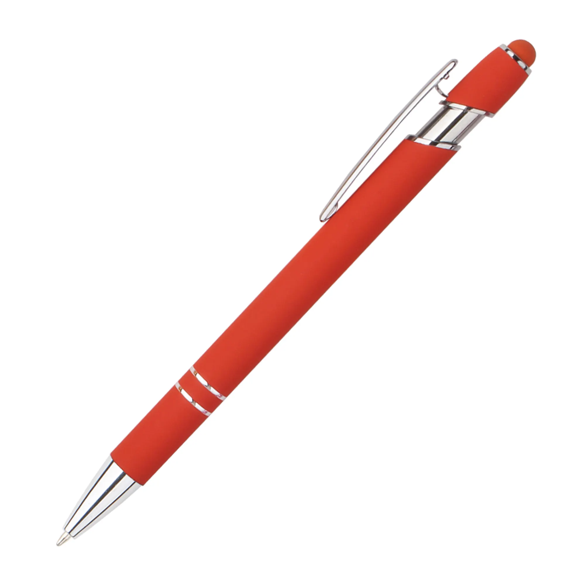 Regali aziendali di scrittura colorata personalizzata 2 in 1 Mobile Touch promozione in metallo personalizzato stilo penna a sfera con Logo stampato