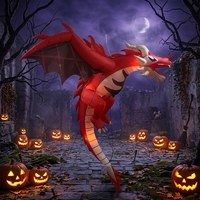 Dragon de feu gonflable d'Halloween avec effet de flamme LED, décoration suspendue lumineuse pour fête de jardin américaine, décor effrayant